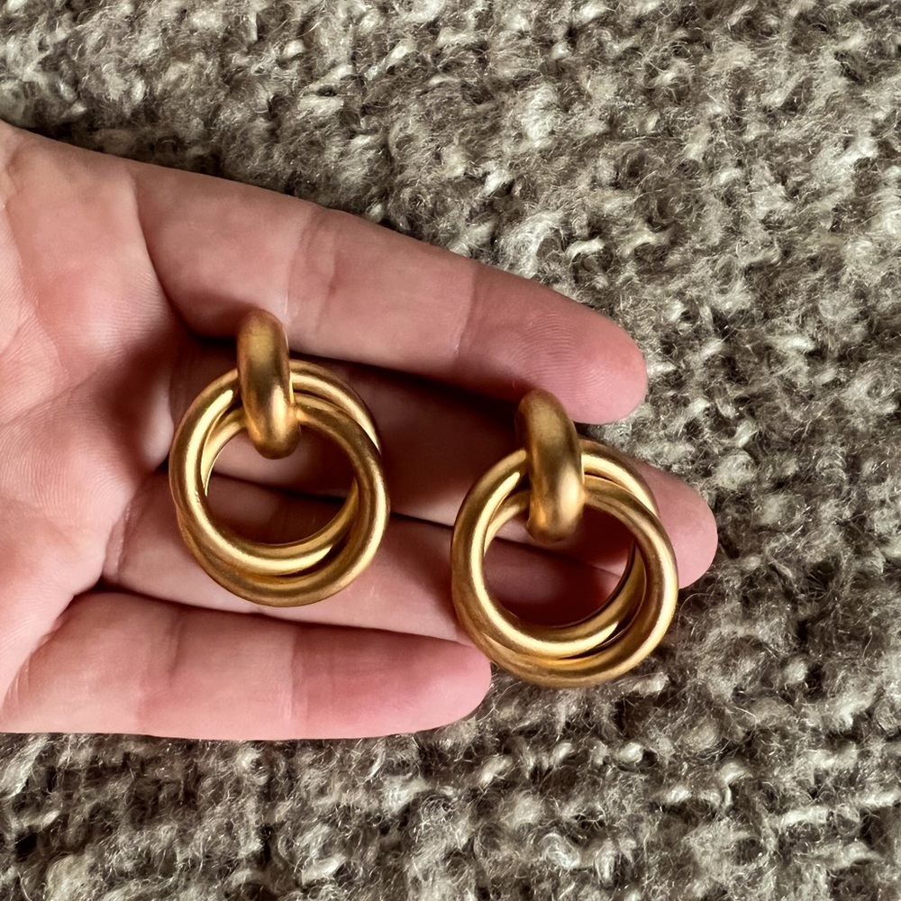 Gold Knot Earrings by Sela Designs